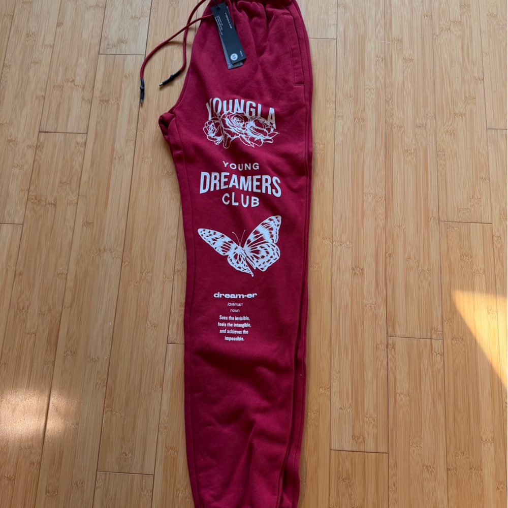 YoungLA Red Dreamers Club Sweatpants - Picture 2 of 2